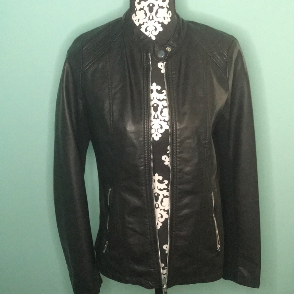 Black faux leather jacket